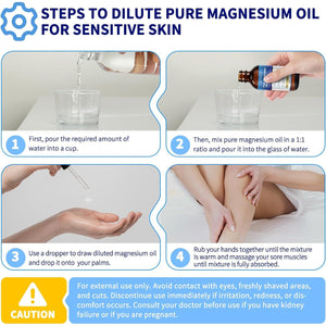 Pure Magnesium Oil Spray, 100% Natural Ultra Pure Magnesium Spray, Non-Gmo Magnesium Spray for Feet,Magical Magnesium Body Spray, Safe and Effective 60ML
