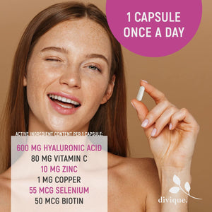 Hyaluronic Acid Supplement 600Mg per Capsule (500-700 KDA) - 3 Months Supply - Double Potency 90 Hyaluronic Acid Capsules - Vegan, Fermented - Formula with Vitamin C, Zinc, Copper, Selenium, D-Biotine