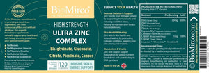 High Strength Ultra Zinc Complex, 120 Premium Capsules, Immune System, Cognitive Function, Potent Dose, Made in the UK