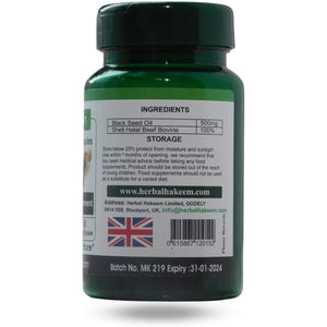 Black Seed Oil Capsules 500Mg X 60 Capsules (Made in the UK) - Cold Pressed, Nigella Sativa