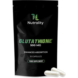 Nutrality Glutathione Supplement 500Mg | Premium Glutathione for Skin Health, Enhanced Immunity, Defence & Detox | Energy & Vitality Boost | Superior Absorption & Effectiveness | 30 Capsules