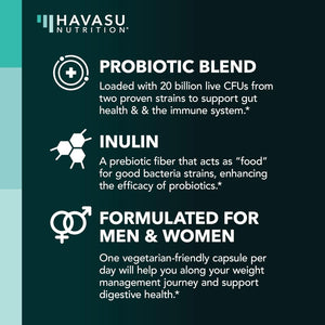 Prebiotics and Probiotics for Women and Men as Digestive Enzyme Support | Healthy Gut Flora with Patent Pending Probiotic and Prebiotic Blend | 60 Non-Gmo, Vegetarian Digestive Support Capsules