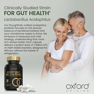 Advanced Probiotics for Gut Health | Expert Formulated Acidophilus Probiotic Gut Health Supplements, Bloating Relief | 60 Specialised Capsules with Bacterial Cultures, 150 Billion Cfu/G | Made in UK