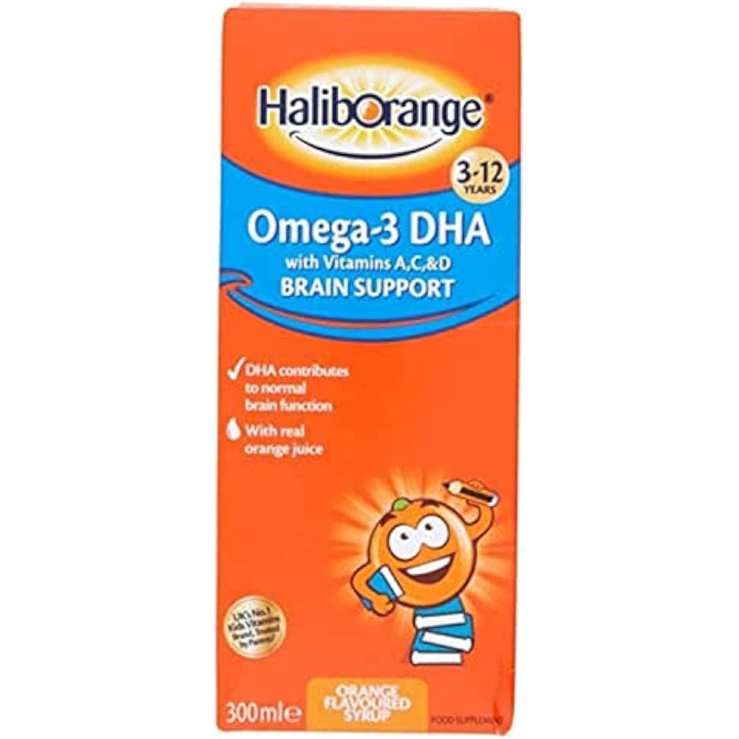 Haliborange Omega-3 DHA with Vitamin A, C & D Syrup 300Ml