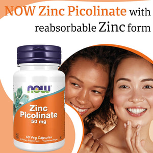 Now Foods, Zinc Picolinate, 50Mg, High Dose, 1 Capsule Every 2 Days, 60 Vegan Capsules, Lab-Tested, Gluten Free, SOYA Free, Non-Gmo, Vegetarian
