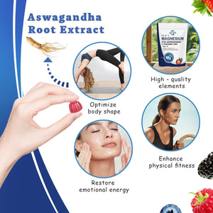 90 Count Magnesium Glycinate & Citrate Gummies – 14 in 1 Magnesium & D3, Ashwagandha L-Theanine, Zinc – Cortisol Supplements for Women – Sugar-Free Vegan Non-Gmo