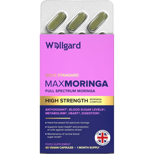 Wellgard Moringa Capsules - Supports Blood Sugar Balance, Heart & Digestive Health, and Metabolism, 60 Vegan Capsules