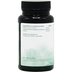 Magnesium Taurate 50Mg - 60 Vegan Capsules, Highly Absorbable Chelated Magnesium with Taurine - Made in the UK by G&G Vitamins