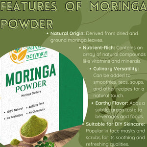 Herbs Botanica Moringa Leaf Powder Organic Leaves Oleifera Pure Premium Indian Powder Natural Fresh Morning Drink Vitamins and Immune Vitamin Superfoods 5.3Oz Pack