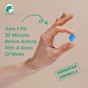 Allmaleup Extra Strong Pills for Men - Natural Supplement for Enhanced Performance & Stamina - Fast-Acting Tablets - Food & Herbal Supplement - 10 Pills