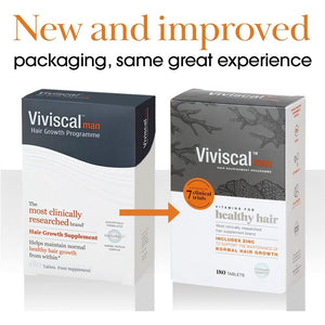 Viviscal Hair Supplement for Men, Pack of 180 Tablets, Natural Ingredients with Rich Marine Protein Complex Aminomar C, Zinc & Flax Seed, Contributes to Healthy Hair Growth (3 Month Supply)