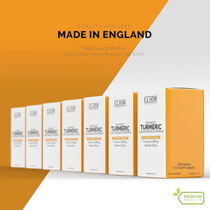 Turmeric Curcumin 3,000Mg with Black Pepper X 365 Vegan Tablets High Strength | 1 Year Supply | 95% Curcumins + 20Mg Piperine | Tiny Easy-To-Swallow Supplements by Clior (Cambridge Labs)