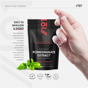 Organic Pomegranate Extract 10,000Mg – 120 Vegan Capsules – High Strength 40:1 Punica Granatum Extract - Resealable and Recyclable Pouch by Alpha01