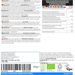 Sevenhills Wholefoods Organic Chaga Mushroom Powder 200G