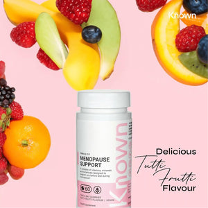 Known Menopause Support Gummies - Multivitamin - Supports Menopause Symptoms - Natural Tutti Frutti Flavour - 60 Vegan Gummies, 1 Month Supply