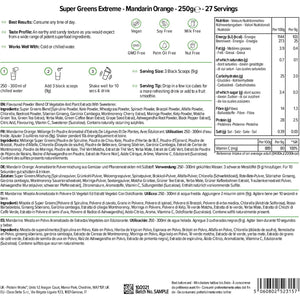 Protein Works - Super Greens Extreme , 150+ Health Benefits , 41 Active Ingredients , Vegan & Gluten Free , No Added Sugar , 20 Servings , Mandarin Orange , 250G