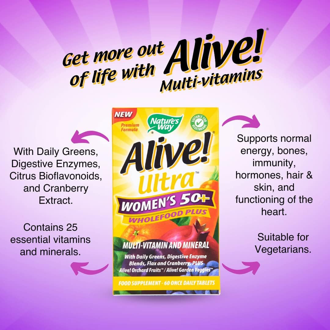Alive! Ultra Women'S 50+ Wholefood plus Multivitamins - 60 Tablets
