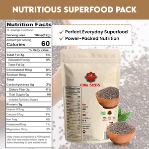 Chia Seeds 200G – 100% Natural, High in Omega-3, Fibre & Protein – Vegan, Gluten-Free, Raw Superfood – Ideal for Smoothies, Baking, Porridge, Salads – Resealable Pouch