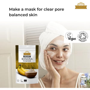 AUSHA Organic Banana Powder 250G | Gut Health, Gluten Free, Fibre, Energy, Endurance | Baking, Protein Shakes, Porridge - Certified Organic by Soil Association