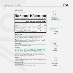 Multi Collagen 2400Mg – Types I, II, III, V & X – 90 Capsules – Wild Caught Marine, Grass Fed Bovine, Eggshell & Free-Range Chicken Collagen Powder, with Hyaluronic Acid & Vitamin C – by Alpha01