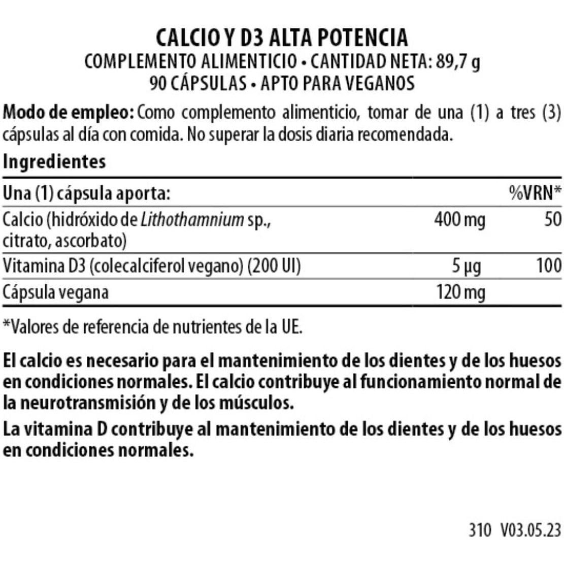 Viridian High Potency Calcium & Vitamin D3-90 Capsules
