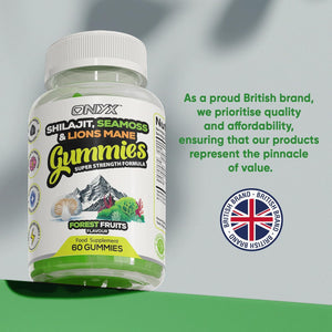 Onyx Sea Moss, Shilajit, Lion'S Mane Complex 60 Gummies Vitamin D3 & C - 5 in 1 Natural Energy, Focus, Immunity and Gut Health Support Wellness Supplement