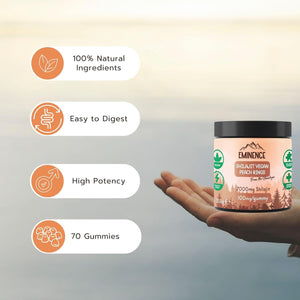 Eminence 7000Mg Pure Himalayan Shilajit Gummies | 100% Vegan | High Strength Organic Fulvic Acid Supplement | Natural Energy Booster | Women & Men | Made in UK - Peach Rings