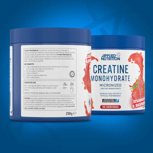 Applied Nutrition Creatine + 700Ml Shaker | Creatine Monohydrate Micronized Powder with Flavour, Increases High-Intensity Physical Performance (250G - 50 Servings) (Strawberry & Raspberry)