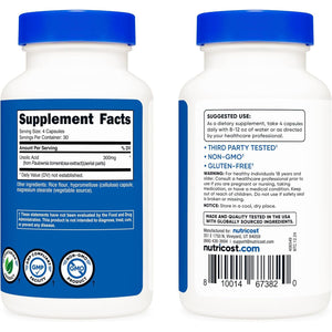 Nutricost Ursolic Acid 300Mg, 120 Capsules - Vegetarian, Non GMO, Gluten Free, Soy Free