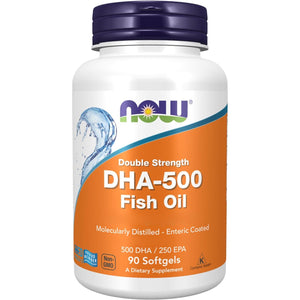 Now Foods, Double Strength DHA-500, Omega-3 from Fatty Acids, High Dose, 90 Softgels, Soy Free, Gluten Free, Non-Gmo