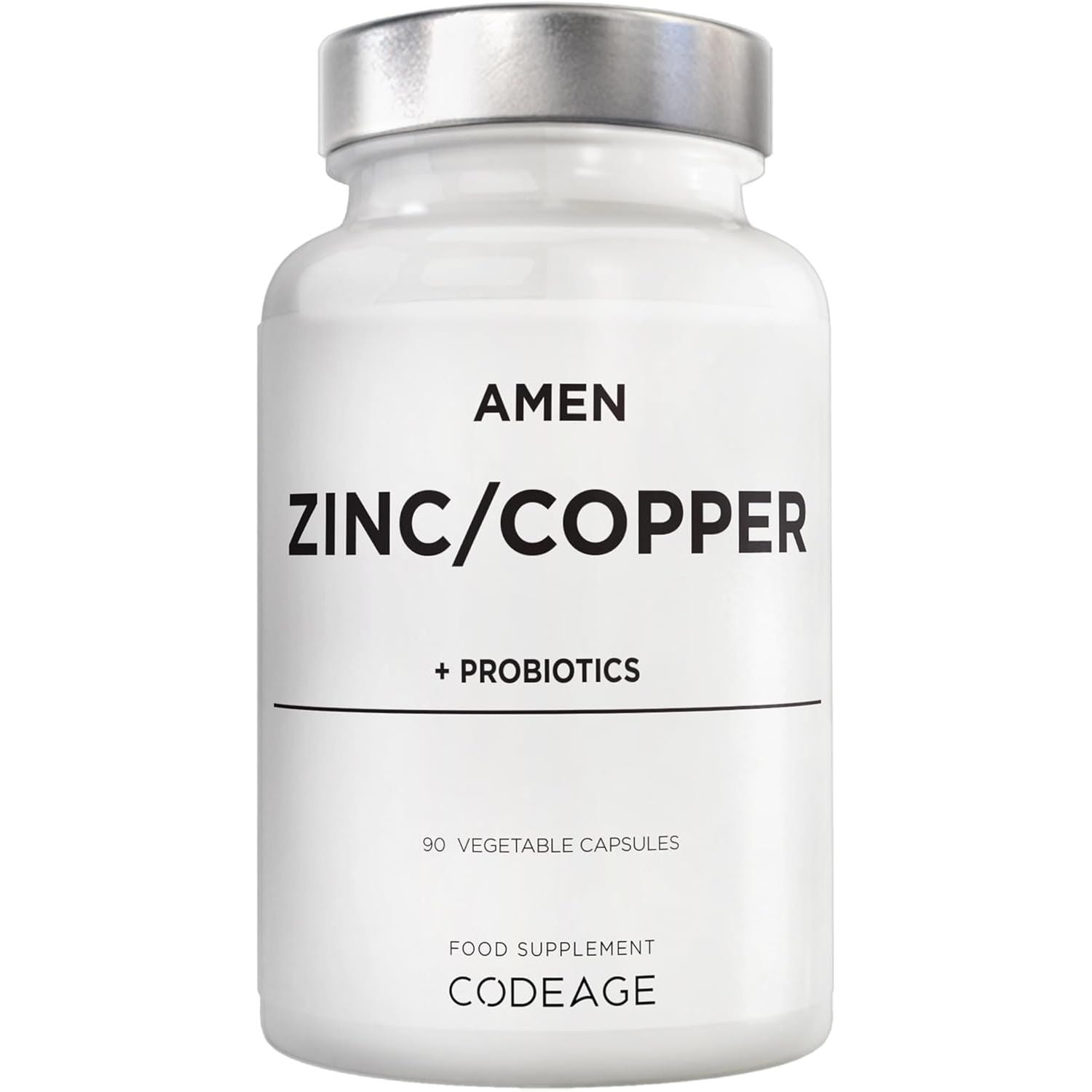 Zinc & Copper Supplement + Probiotics – 3 Months Supply – One per Day - 25 Mg Zinc Picolinate Vitamin Pills - Essential Minerals Supplements – 2 Billion Cfus Probiotic – Vegan, Non-Gmo - 90 Capsules