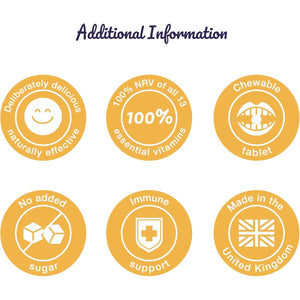 Proven A-Z Kids Multivitamin Chewable Tablets Raspberry Flavour Yummies 60 Tablets Daily Childrens Multivitamins with 13 Essential Vitamins for Immune Function, Bones, Teeth & Energy - 2 Month Supply