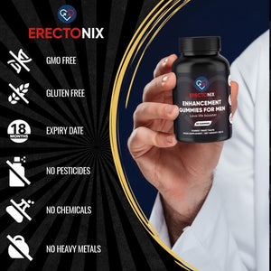 ERECTONIX 60 Gummies for Men - with Maca Root, Tribulus and More - Designed to Boost High Stamina - Men’S Strong Dietary Supplement UK Original