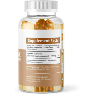 Tiger Milk Mushroom Gummies – High-Strength Dietary Supplement for Immune Support and General Wellness, 1000Mg, 60 Count