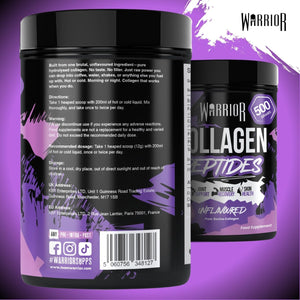 Warrior Collagen Powder 500G – Hydrolysed Peptides (Bovine) – Supplements for Women & Men – Pure Nutrition Supplement – Improves Muscle Recovery, Skin Health, Joint Support –Halal Cert (Unflavoured)