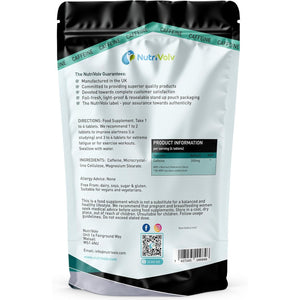 Caffeine 200Mg Tablets for Energy Boost, Mental Focus, Alertness, Weight Loss & Increase Workout Performance | Vegan