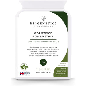 Wormwood Combination 360Mg | Black Walnut, Clove, Quassia, Wormwood Herb Supplement | 60 Vegan Capsules | Made in UK | 2 Month Supply, 1 Herbal Capsule Daily