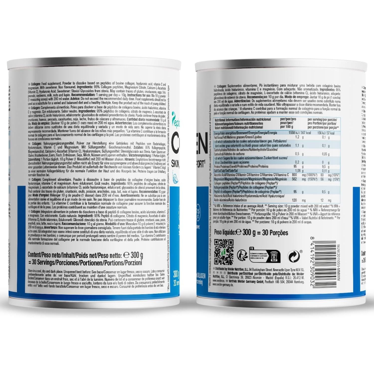 Weider Collagen. with Hyaluronic Acid, Magnesium and Vitamin C. 100% Peptan. Zero Fat. Sugar Zero. Keto.