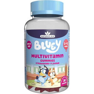 Bluey Kids Multivitamin Gummies - 14 Essential Vitamins & Minerals to Support Growing Bodies, Immunity & Tiredness - Strawberry, No Added Sugar, Vegan, Gluten Free - 30 Gummys for Children Ages 3-12