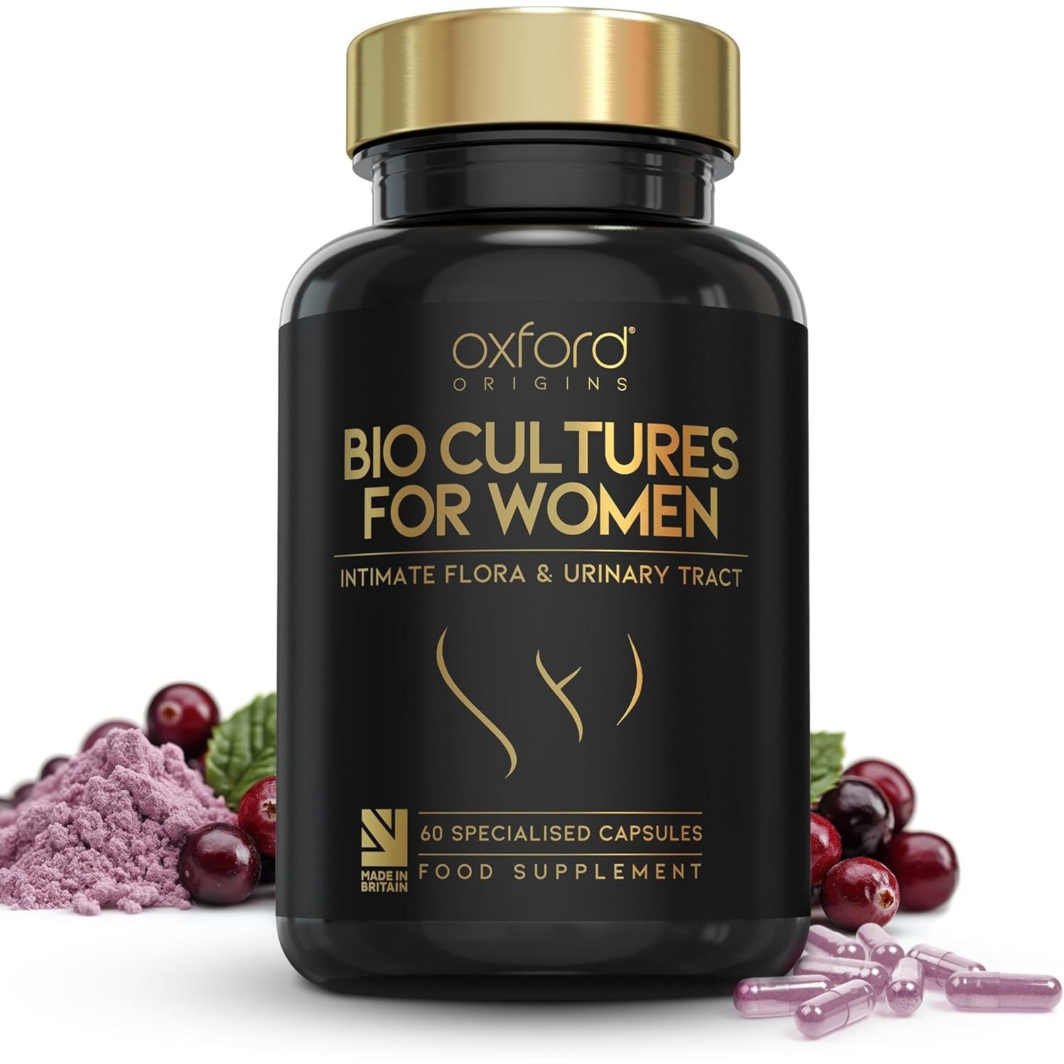 Advanced Probiotics for Women | Made in the UK | Scientifically Formulated Vaginal Probiotics | Cranberry Extract UTI Supplements for Intimate Flora Support | 100 Billion Cfu/G | 60 Capsules