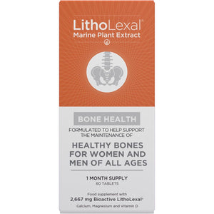 Litholexal Bone Health 60 Tablets (1 Month Supply) Food Supplement, Containing Plant-Based Calcium, Magnesium and Vitamin D