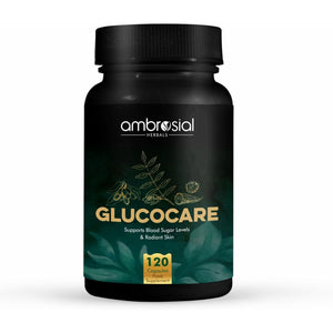 Ambrosial Glucocare | Bitter Melon | Neem | Black Plum (Jamun) | Helps in Balancing Blood Sugar | 100% Natural Ingredients | Pack of 1-120 Capsules