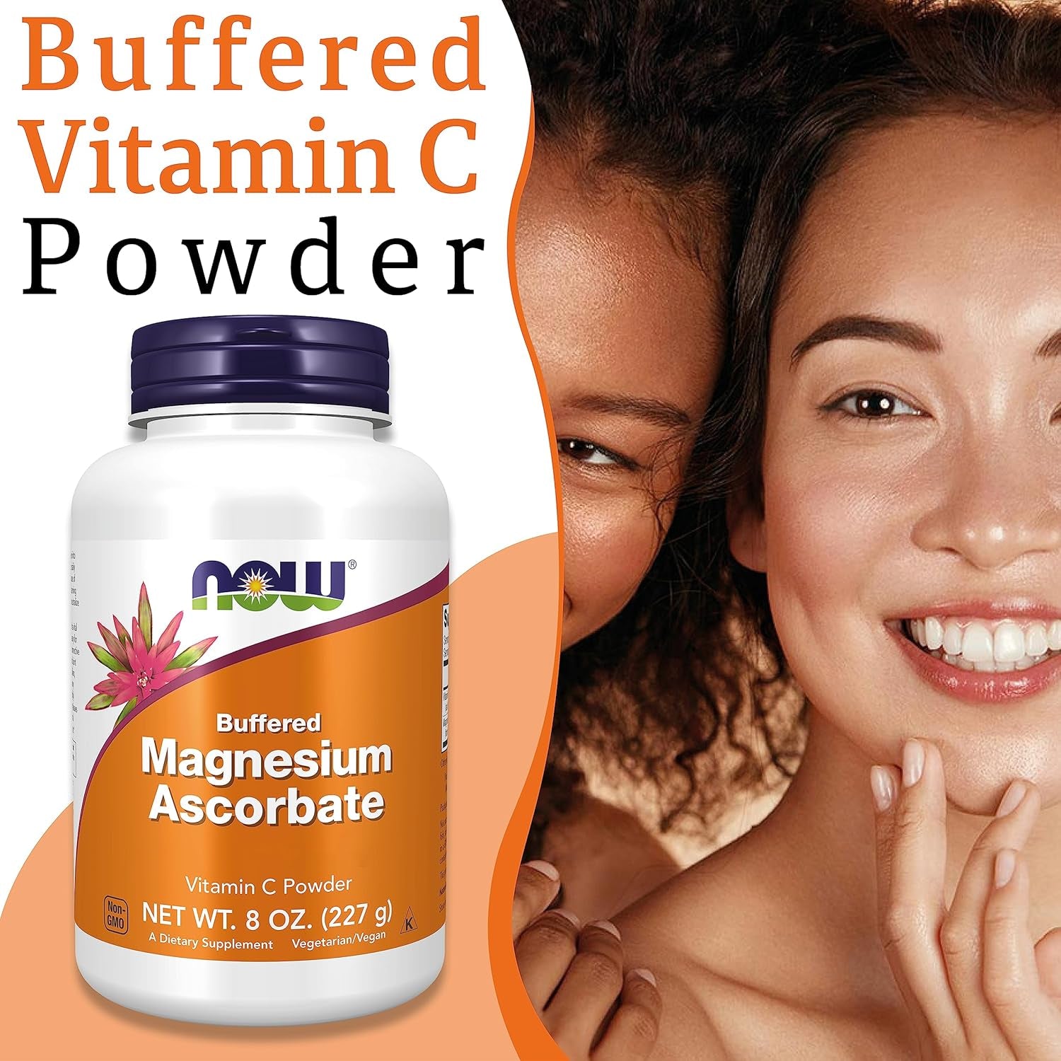 Now Foods, Magnesium Ascorbate, 227G Vegan Powder, Vitamin C, Minerals, Gluten Free, Soy Free, Vegetarian