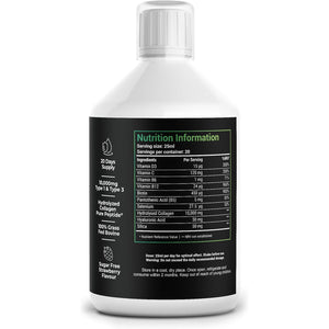 Nutrality Bovine Collagen Sugar Free Liquid | 10,000Mg Type 1 Peptides | Collagen Peptides, Hyaluronic Acid, Biotin | Strawberry Flavour | Healthy Skin, Hair, Nails | 500Ml (1 Bottle)