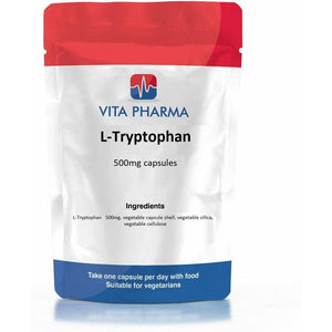 VITA PHARMA L-Tryptophan 500Mg 60 Capsules Mood Regulator, Helps DEEP Sleep, Relaxation