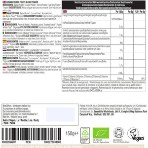 Sevenhills Wholefoods Organic Super Fruit Powder Blend - Superberries - with Acai, Baobab, Acerola and Lucuma, Supports Immunity& Skin Health, Reduce Fatigue, Natural Vitamin C,150G - No Sugar