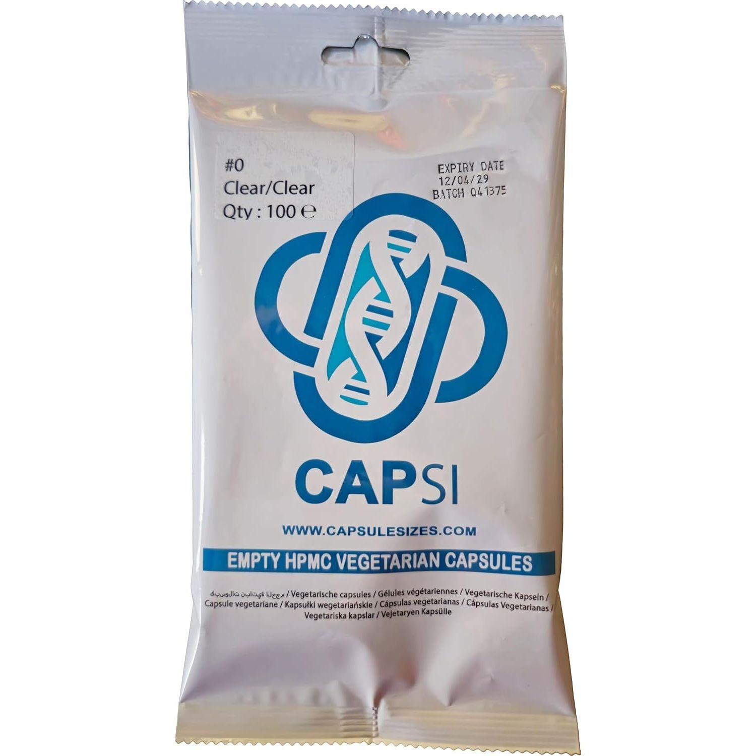 Empty Vegetarian Capsules Size 0 X 100 – Plant-Based HPMC – Clear Empty Vegan Capsules for Supplements, Herbs & Powders – Easy-To-Fill, Kosher, Halal, Non-Gmo