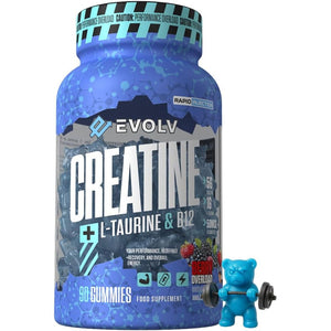 Creatine Monohydrate Gummies + L-Taurine & B12 | 90 Vegan | Overload Creatine Gummies 5000Mg | Pre Workout & Post Workout Energy for Men & Women | Sugar-Free Creatine Max