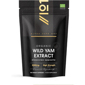 Organic Wild Yam Extract 5000Mg - High Strength 10:1 Dioscorea Opposita Extract Supplement - 90 Vegan Capsules (3 Month Supply) - by Alpha01
