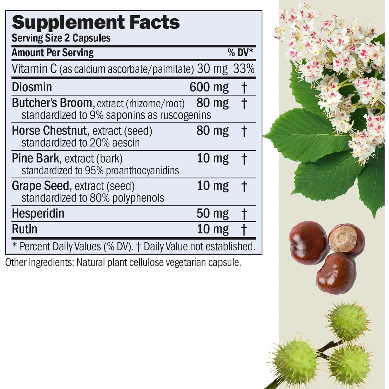 Andrew Lessman Circulation & Vein Support for Healthy Legs 60 Capsules - High Bioactivity Diosmin, Butcher'S Broom, Visibly Reduces Swelling & Discomfort in Feet, Ankles, Calves, Legs